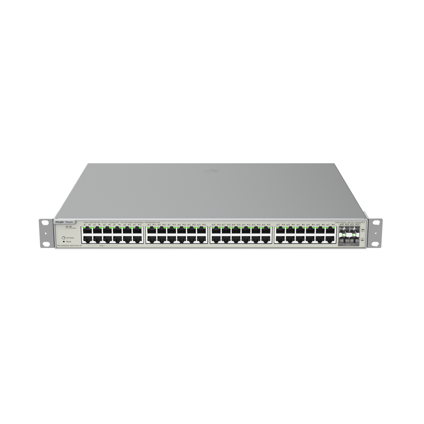 RG-NBS5200-48GT4XS-UP, 48-port Gigabit Layer 2+ PoE Switch, 4 SFP+ Uplink