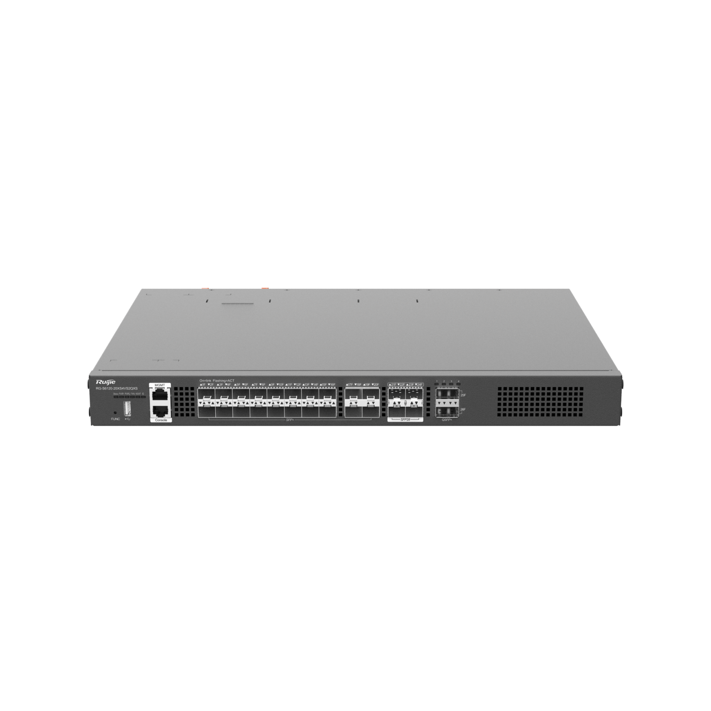RG-S6120-20XS4VS2QXS 24-Port 10GE Layer 3 Managed Core and Aggregation Switch (with Four 25G SFP28 Ports, Backward Compatible with 10G), 40G Uplink