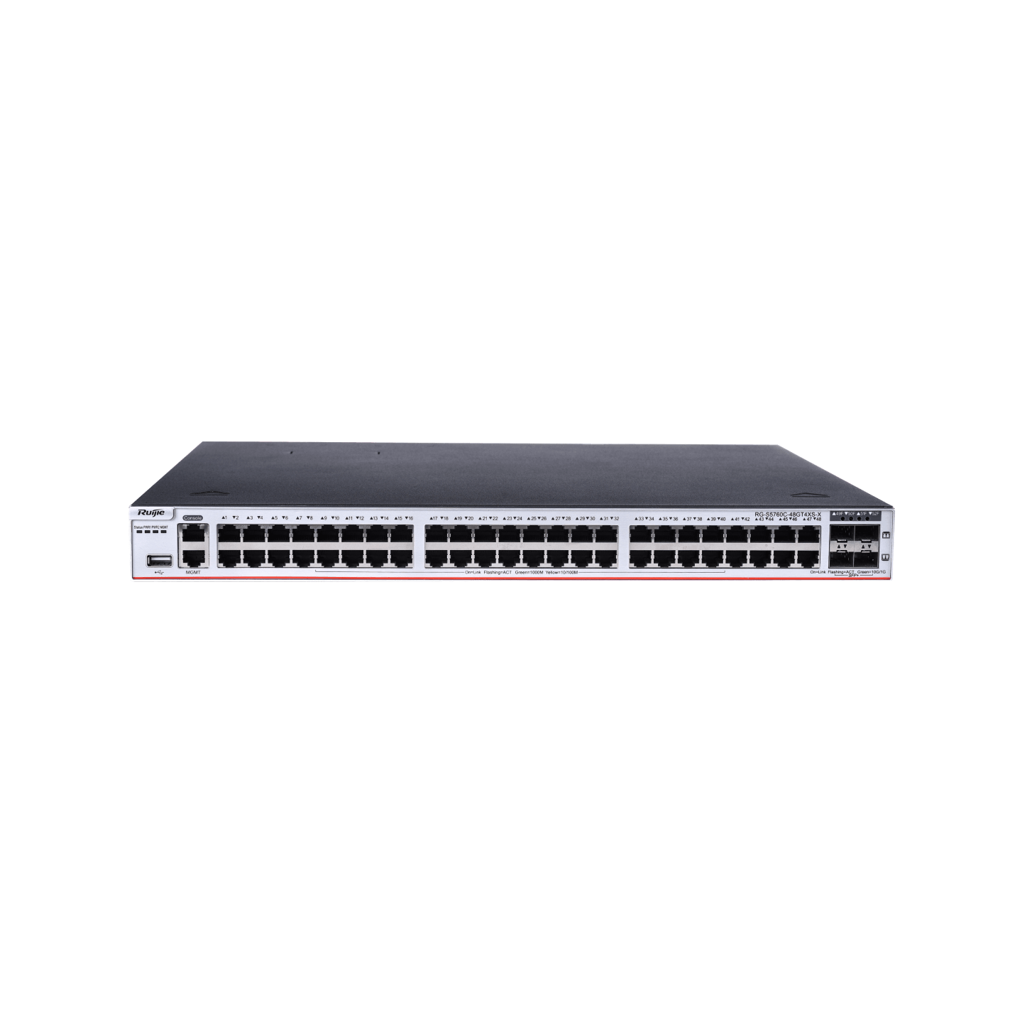 RG-S5760C-48GT4XS-X 48-Port GE Electrical Layer 3 Enterprise-Class Core or Aggregation Switch, Four 10G Uplink Ports