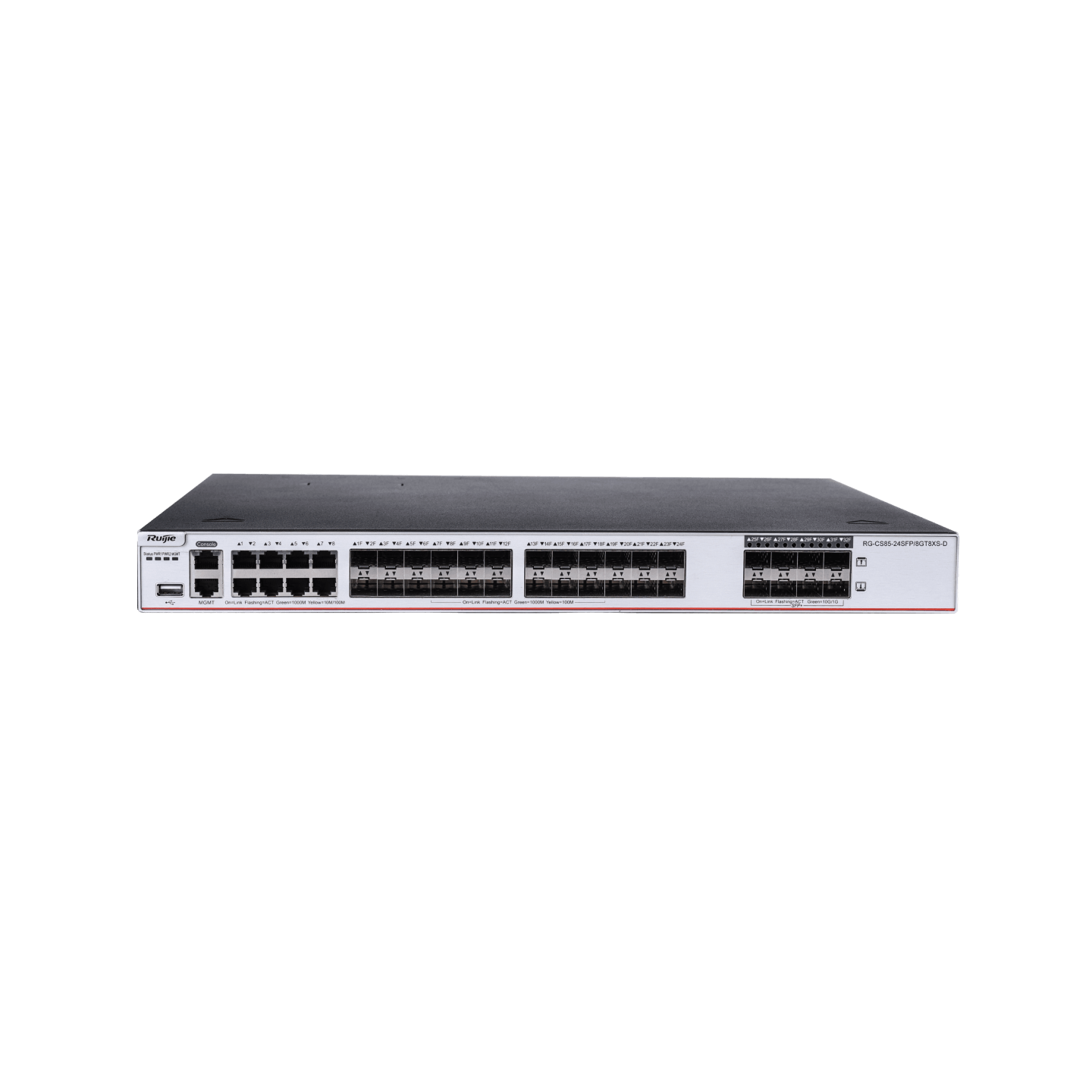 RG-CS85-24SFP/8GT8XS-D 24-Port GE Optical Layer 3 Enterprise-Class Core or Aggregation Switch (with Eight Combo Ports), Eight 10G Uplink Ports