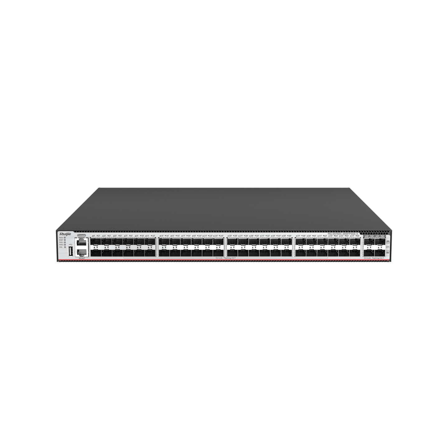 RG-S5760C-48SFP4XS-X 48-Port GE All-Optical Layer 3 Enterprise-Class Core or Aggregation Switch, Four 10G Uplink Ports