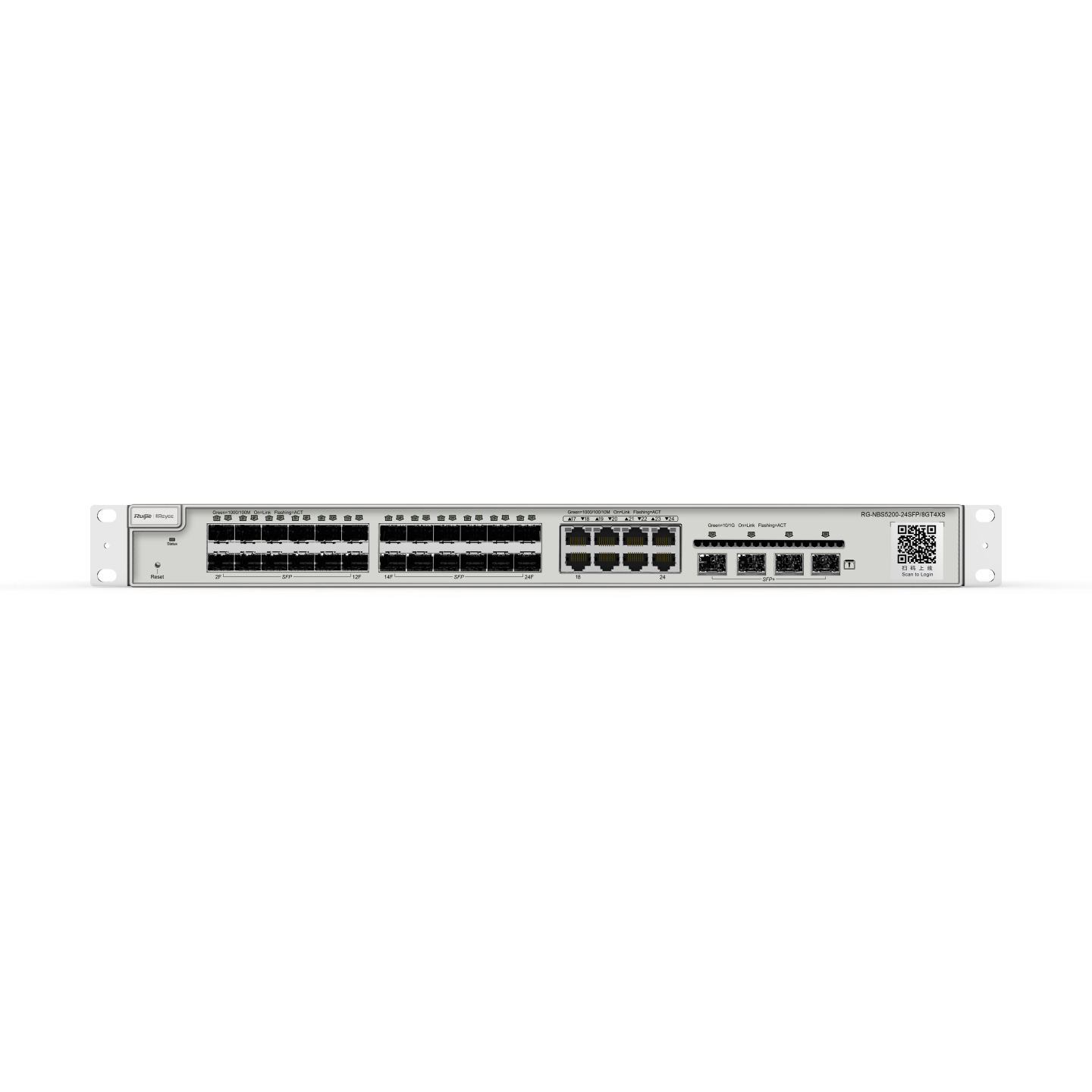 RG-NBS5200-24SFP/8GT4XS, 24-port Gigabit Layer 2  Non-PoE Switch