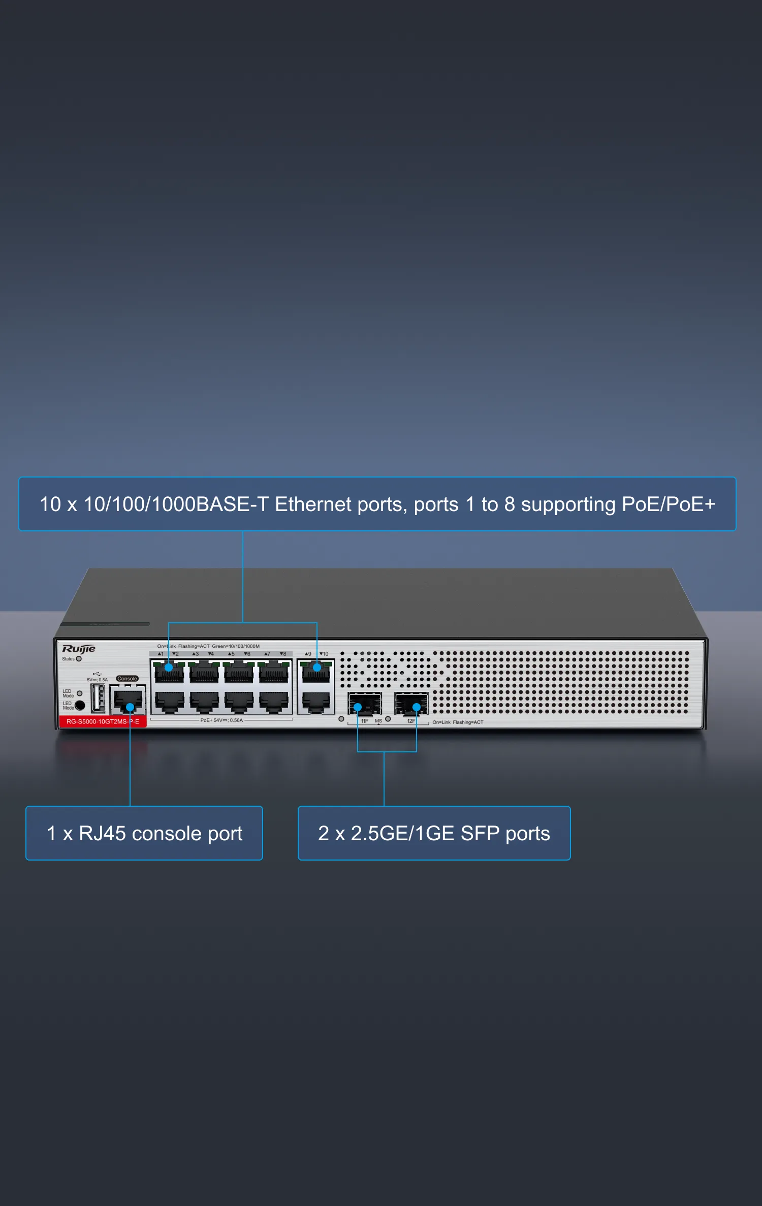 Switch réseau injecteur Hi-PoE Gigabit Ethernet 8+1 ports (pour